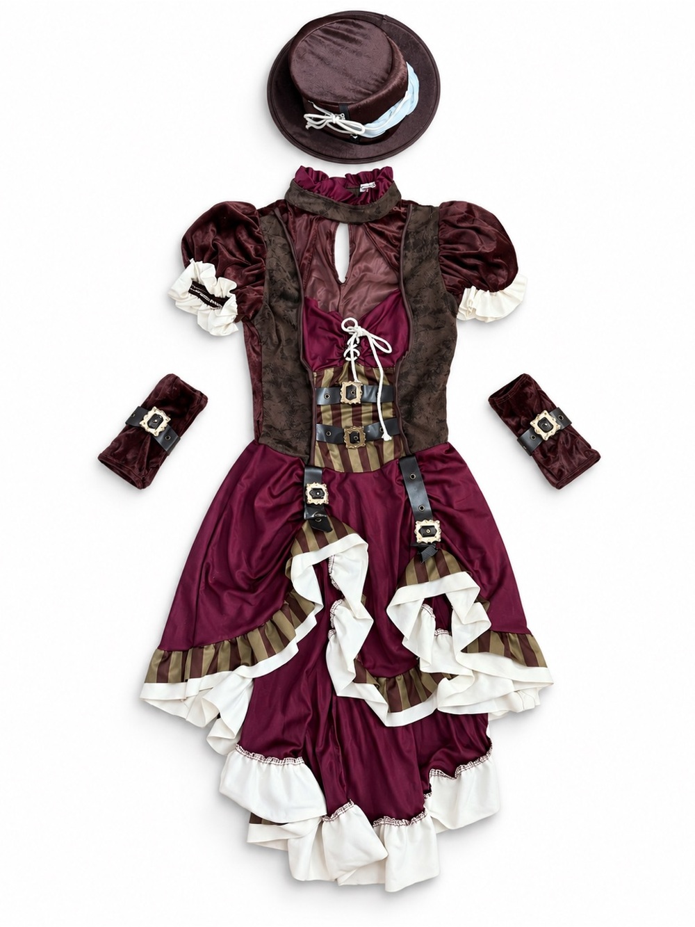 Spirit Burgundy and Cream Pirate Girl Costume with Hat